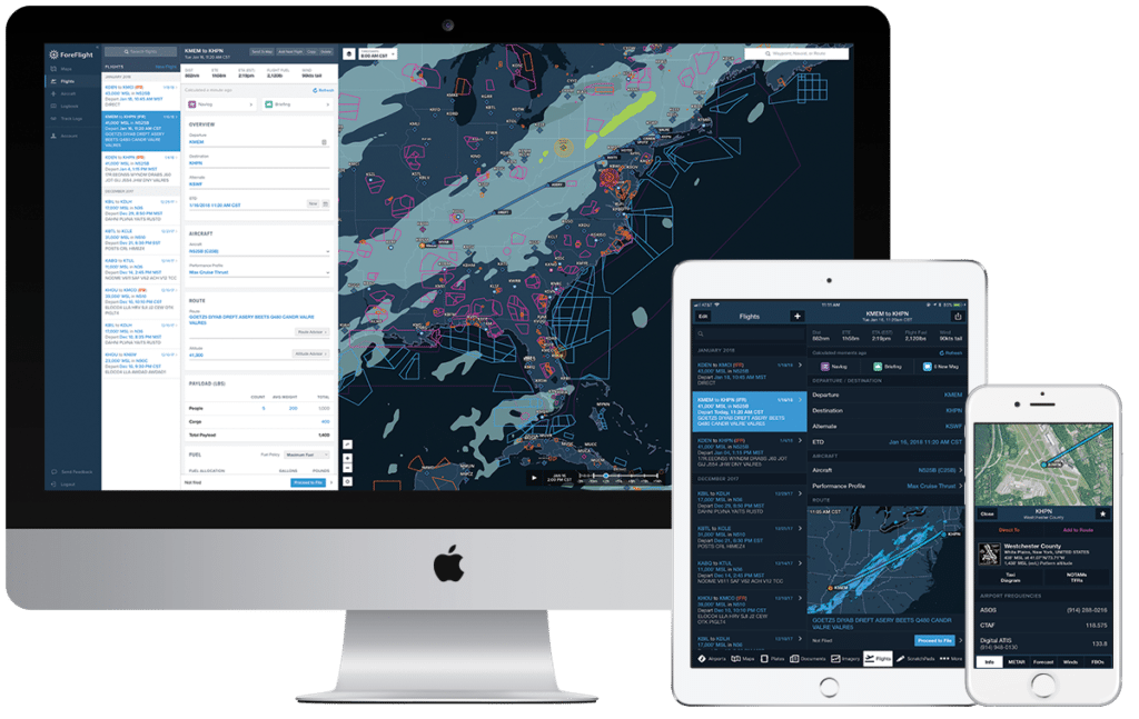 ForeFlight planning on mobile and web