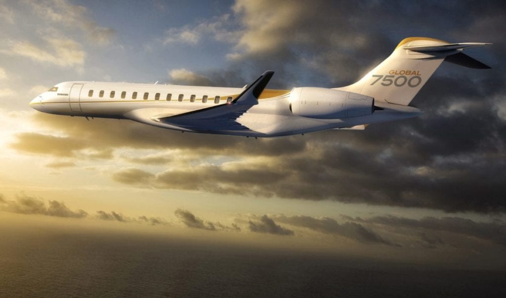 An image of the newly released Bombardier Global 7500 business jet. (Bombardier)